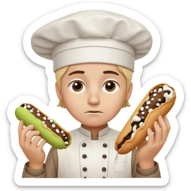 SAD SAD overworked pastry chef with cannoli sticker