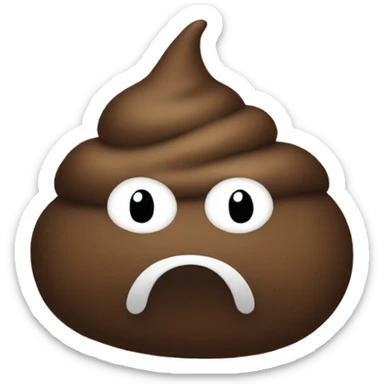 Poop emoji no face with bow  sticker