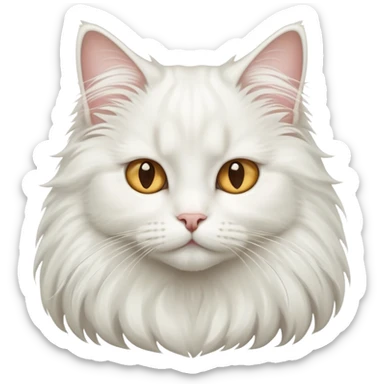 White long-haired cat sticker