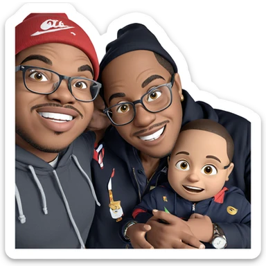 boys with hats and glasses sticker