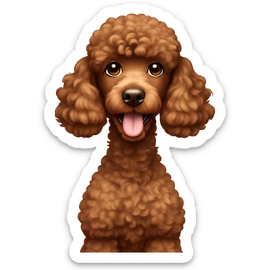 Brown poodle sticker