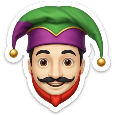 Fool with moustache sticker