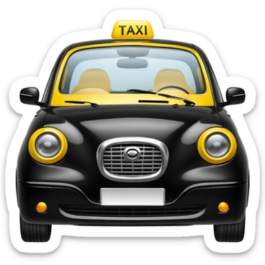 black small car taxi front sticker