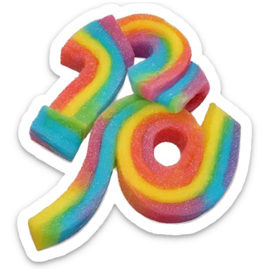 rainbow belt sour candy sticker