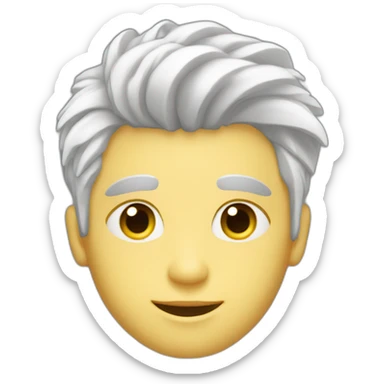 Teenager boy with white hair, haircut “curtains” sticker