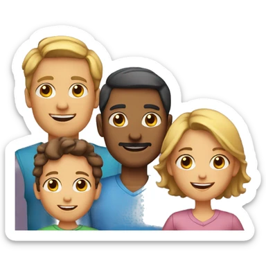 Family of 5 with three kids - 21 Male, 17 Female & 13 Male sticker