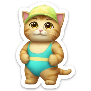 cute cat in swimsuit  sticker