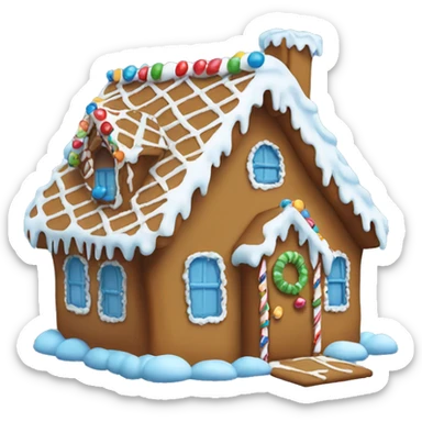 Gingerbread house but with blue decorations  sticker
