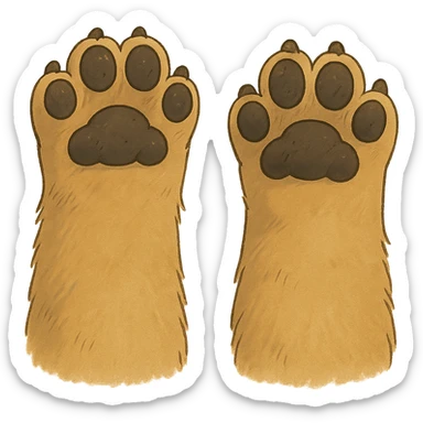 Ghibli-style paws sticker