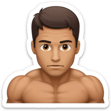 Pushup man with empty face sticker