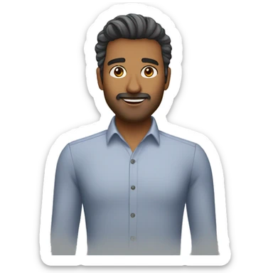 programming project manager ranjan gray hair no mustache sticker