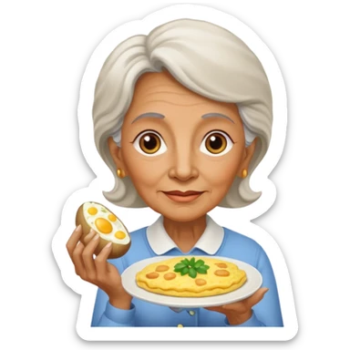 ￼ una abuela con tortilla de patatas sticker