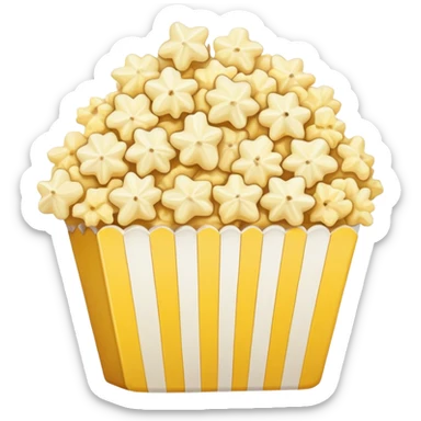 Simplest possible popcorn icon with basic shapes only sticker