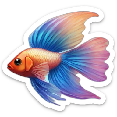 beta fish with angel wings sticker
