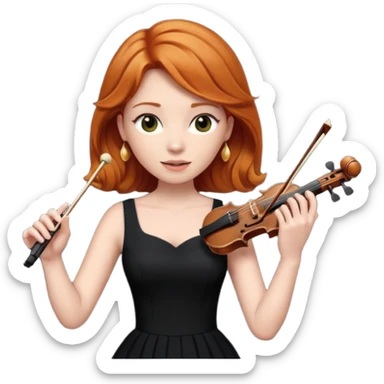 Ginger haired female conducting music sticker
