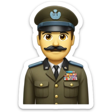 Un homme en costume militaire avec une petite moustache noir et carré sticker