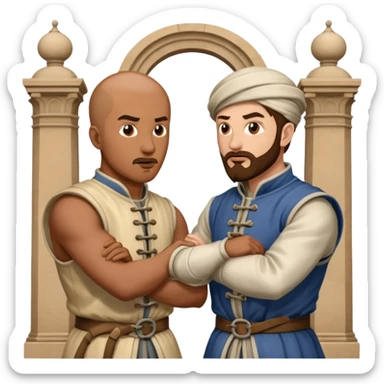 2 people fighting over achitecture style 16th century architects both men sticker