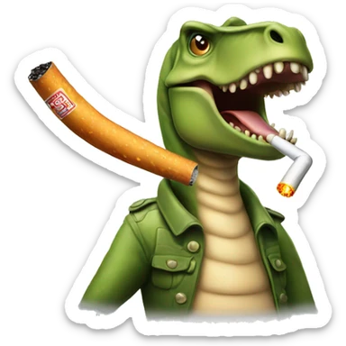 Dinosaur with a cigarette  sticker