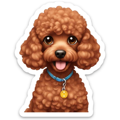 Red toy poodle sticker