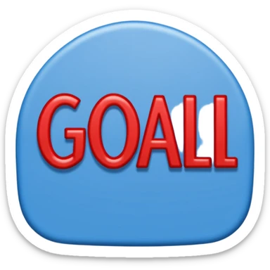 Word “Goal” sign comic style blue (#00A3E0) and red (#F9423A)  sticker