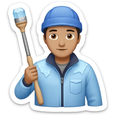 Sculptor with chisel & mallet,Ice Sculptors. sticker