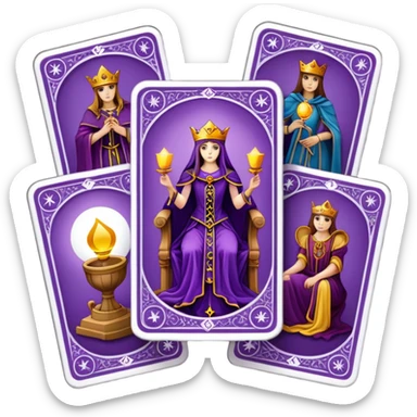 Purple tarot cards sticker