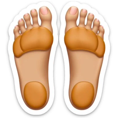 two feet soles, exact pose and look as reference image, realistic, no toenails, correct anatomy, toes and pads facing forward, no nails under toes sticker