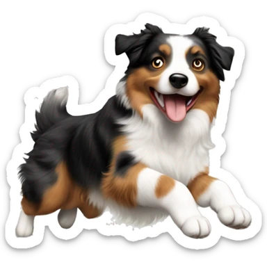 Australian shepherd jumping anvil sticker