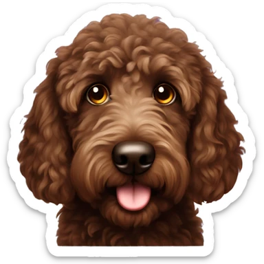 Very very dark brown golden doodle with Hazel eyes  sticker