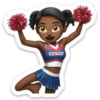 Cheerleader in a stunt  sticker