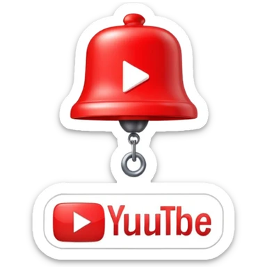 Red YouTube subscribe button with bell icon sticker