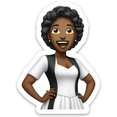 White singer singing on stage opera sticker