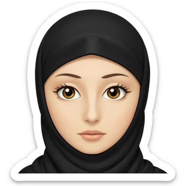niqab with lashes sticker