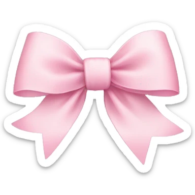 light pink ribbon bow sticker