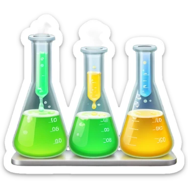 hi-lighters lemon baking soda uv light glowing formula in beaker/ test tube and baking soda in lab sticker