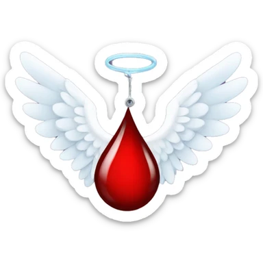 Blood drop with angel wings sticker