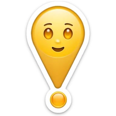 Exclamation point with yellow dot under it sticker