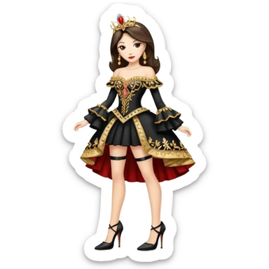 “She’s a model.” The woman he pointed out was wearing very high heels and an elaborate outfit. sticker