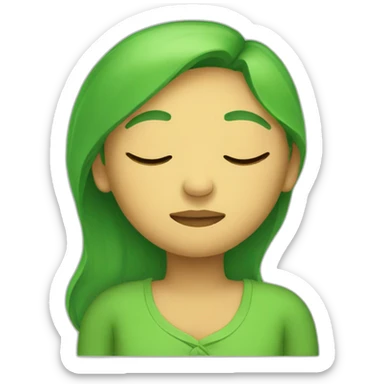 Green Woman Sleeping sticker