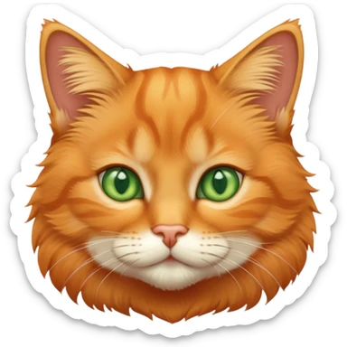 cute orange tabby cat face sticker
