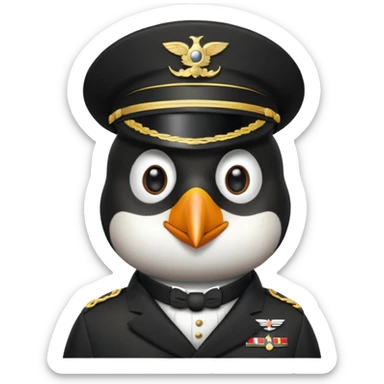 classy penguin soldier sticker