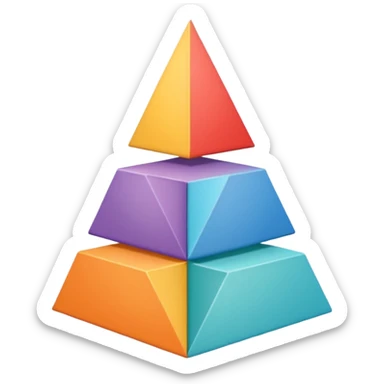 2-d triangle with boxes inside like a bureaucratic system (NOT 3D) sticker