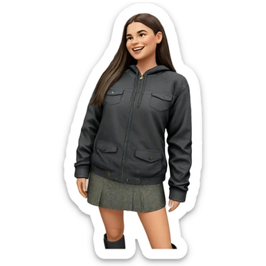 smiling girl in outdoor setting sticker