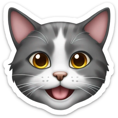 head persa cat smilling happy face sticker