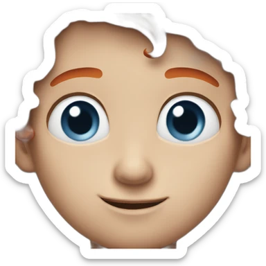 The boy with the crooked red hair sticker