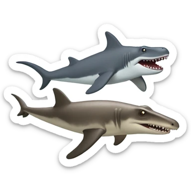 ankolysaurus and hammerhead shark vibing together sticker