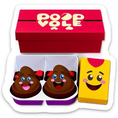 poop emoji valentines chocolates box sticker