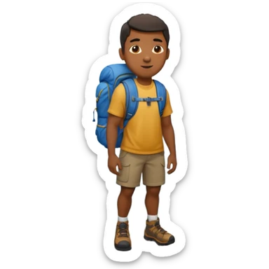 backpacked mountain black man sticker