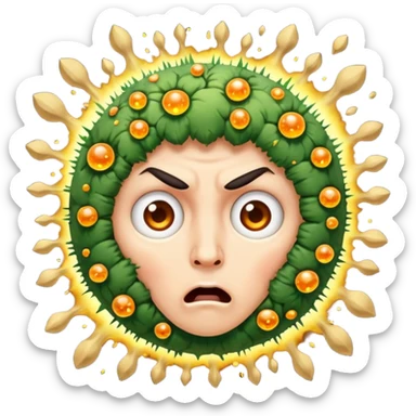 mystic druid shocked face with exploding spores sticker