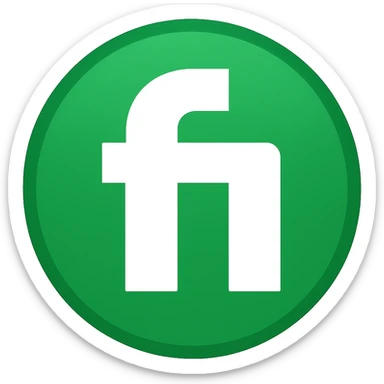 Convert this logo into a simple, round, and recognizable emoji style with a green and white color scheme. Remove any text and keep the design clean and minimalistic, suitable for an emoji. sticker